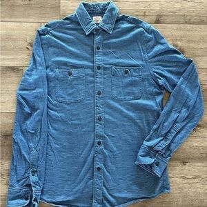 Faherty Men's Denim Blue Button-Up Shirt